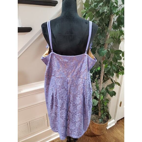 Cider Women's Purple Spaghetti Straps Sweetheart Neck Knee Length Dress Size 4XL - Picture 7 of 10